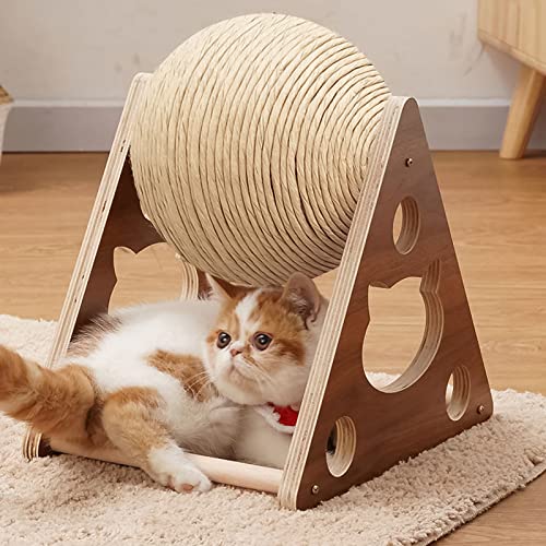 GDWD Katzenspielzeug Ball Sisal, Kratzspielzeug Katze, Sisalball Groß, Kratzball für Katzen (groß) von GDWD