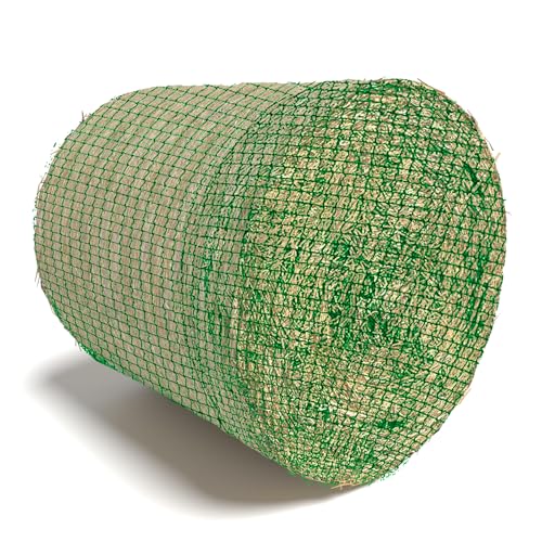 Heunetz Rundballen, Heunetz Heusack für Pferde zur Artgerechten Fütterung, Groß Engmaschig Futternetz mit Maschenweite 5 x 5 cm, Heutasche Pferdeheunetz Verlängerung der Fresszeiten (Grün) von GDWD