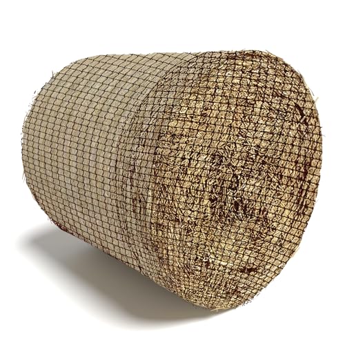 Heunetz Rundballen, Heunetz Heusack für Pferde zur Artgerechten Fütterung, Groß Engmaschig Futternetz mit Maschenweite 5 x 5 cm, Heutasche Pferdeheunetz Verlängerung der Fresszeiten (Schwarz) von GDWD
