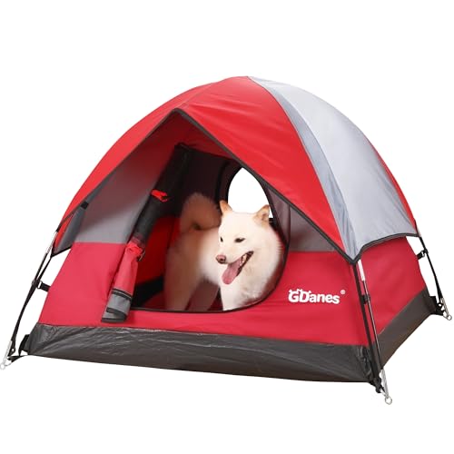 Rotes Hundezelt, tragbares Hundehaus für drinnen und draußen, Hundebett mit weicher Matte – 99 x 99 x 78 cm Rotes Hundezelt, tragbares Hundehaus für drinnen und draußen, Hundebett mit weicher Matte – 99 x 99 x 78 cm von GDanes