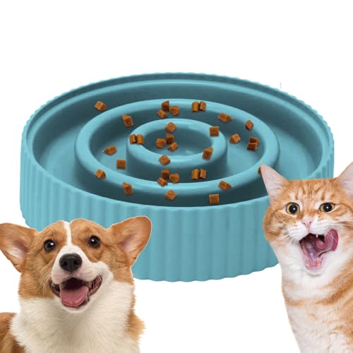 Cat Slow Feed Dish - Anti-Gulping Pet Bowl - PP Dog Food Bowl Choking Pet Slower Food Feeding Bowls Stop Bloat - Durable Slow Eating Puzzle Feeding Bowl, Food Puzzle Bowl for Wet & Dry Food von GEBBEM
