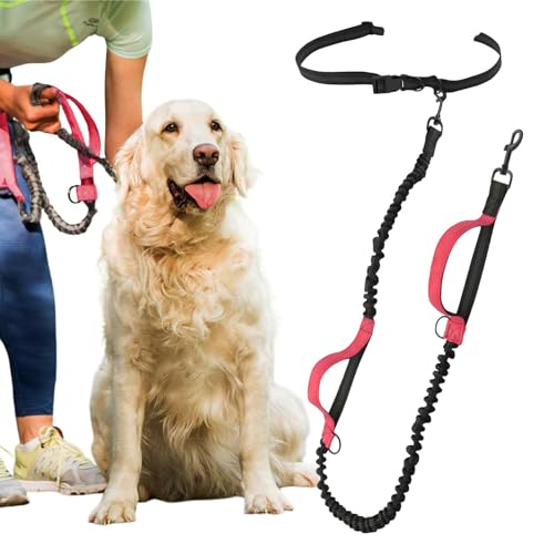 Freihändiges Seil für Hunde, freihändiges Hundeseil - Elastisches Zugseil für Hunde | Freihändiges, reflektierendes Hundeseil, einfach verstellbares Hundeseil an der Taille für Spaziergänge mit dem Hu von GEBBEM