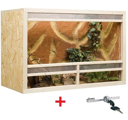 GECKOX OSB Terrarium, Holzterrarium 150x60x80 cm mit Frontbelüftung, Zierleistenset:ja, Sicherheitspaket:ja von GECKOX