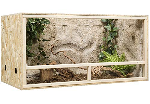 OSB Terrarium, Holzterrarium 100x50x50 cm mit Seitenbelüftung, Zierleistenset:ohne Zierleistenset, Sicherheitspaket:ohne Sicherheitspaket von GECKOX