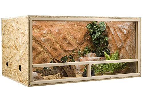 OSB Terrarium, Holzterrarium 120x60x60 cm mit Seitenbelüftung, Zierleistenset:ohne Zierleistenset, Sicherheitspaket:ohne Sicherheitspaket von GECKOX