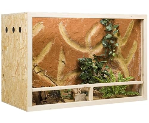 OSB Terrarium, Holzterrarium 120x60x80 cm mit Seitenbelüftung, Zierleistenset:mit Zierleistenset, Sicherheitspaket:ohne Sicherheitspaket von GECKOX