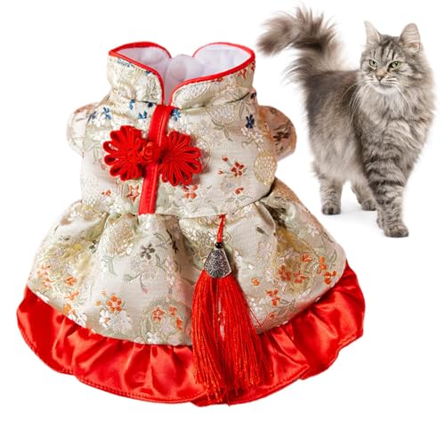 Hundebekleidung für chinesisches Neujahr, Fleecepullover für kleine Hunde, Year of Dragon Dog Cheongsam Clothes, warme und festliche Kleidung für Haus, Katze und Hund, Mantel Hundebekleidung für chinesisches Neujahr, Fleecepullover für kleine Hunde, Year of Dragon Dog Cheongsam Clothes, warme und festliche Kleidung für Haus, Katze und Hund, Mantel von GEDOX