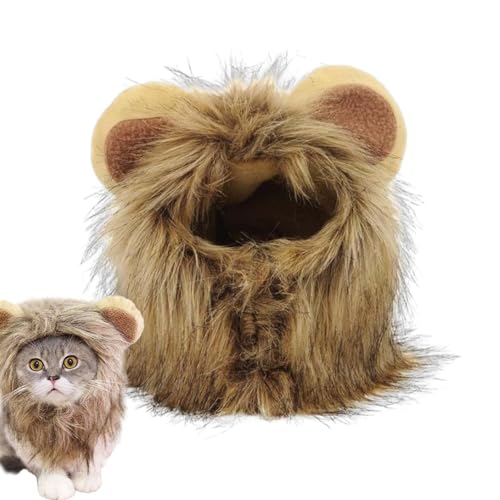Löwenmähnen-Katzenkostüm - Löwenmähnen-Katzenkostüm | Löwenhaar-Haustier-Katzenkostüm, Ausgefallenes Löwenhaar-Katzenkleidungskleid Funny Pet Co von GEDOX
