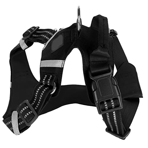 Hundegurt für Große Hunde, Verstellbare Haustier Brustgurt Welpe Kabelbaum Kleiner Hundegurt Reflektierende Hundeleine Weste mit Griff für Kontrolle Kleiner Mittlerer Großer Rasse Hunde (XL) von GEERYZHE
