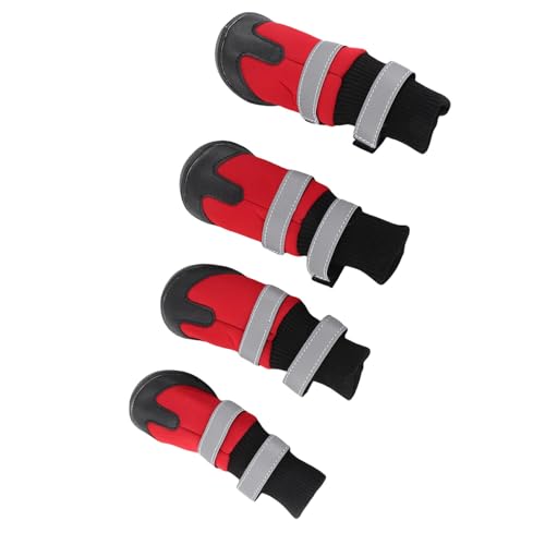 GEERYZHE Hundestiefel, 4pcs Set wasserdichte Haustierschuhe Hundefuge Hund Schuhe mit Anti -Slip -Schutzstiefeln für Große Hunde (L) von GEERYZHE