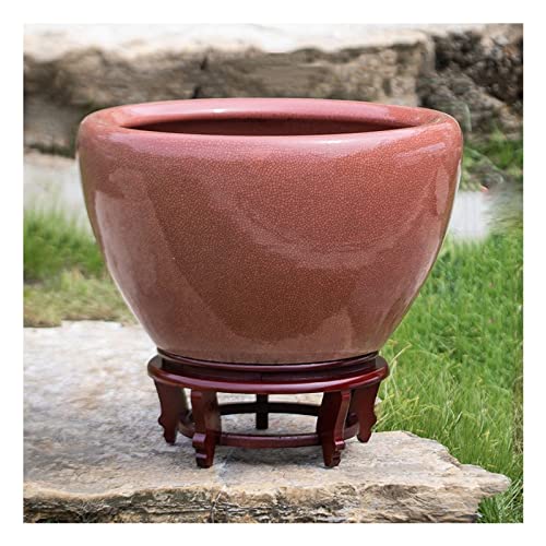 Aquarium, Eisriss, Keramik, Goldfischschale, Fischkulturbecken, Schildkrötenbecken, Lotus-Tank, Wohnzimmer, großer Wassertank, Innenhof, Aquarium, Starter-Kits, Glasfischbecken (B,52 cm) von GELASIGE