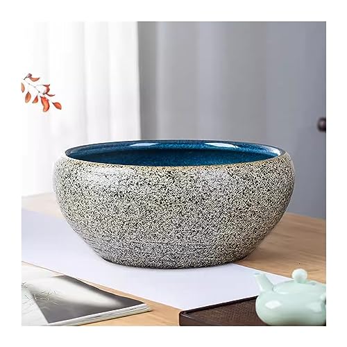 Aquarium, Keramik, handbemalt, Desktop-Dekoration, Aquarium, Schildkröte, Seerose, Lotus, Blumentopf, Garten, Gartendekoration, Glas, Aquarium, 24 cm Aquarium, Keramik, handbemalt, Desktop-Dekoration, Aquarium, Schildkröte, Seerose, Lotus, Blumentopf, Garten, Gartendekoration, Glas, Aquarium, 24 cm von GELASIGE