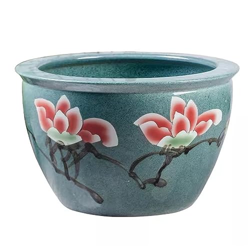 Aquarium, Keramik-Zylinder, Goldfischbecken, Seerosenschale, Balkon, Hof, Wassertank, Lotus-Topf, Garten, großes Aquarium, Glas, Aquarium, 42 cm Aquarium, Keramik-Zylinder, Goldfischbecken, Seerosenschale, Balkon, Hof, Wassertank, Lotus-Topf, Garten, großes Aquarium, Glas, Aquarium, 42 cm von GELASIGE