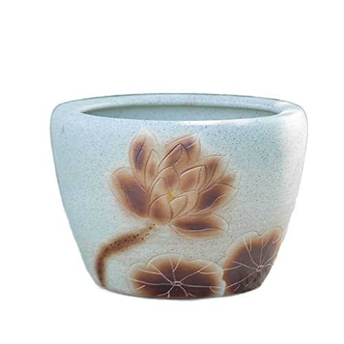 Aquarium, Retro, großes Wassertank, Innenhof, Fischkulturbecken, Balkon, Lotus-Tank, Outdoor, Keramik, Goldfischschale, Glas, 63 cm Aquarium, Retro, großes Wassertank, Innenhof, Fischkulturbecken, Balkon, Lotus-Tank, Outdoor, Keramik, Goldfischschale, Glas, 63 cm von GELASIGE