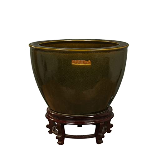 Aquarium, chinesischer Stil, Keramik, für Wohnzimmer, Boden, Zirkulation, Wasser, Goldfischschale, Büro, Balkon, Hof, Fischkulturbecken, Glas, 42 cm Aquarium, chinesischer Stil, Keramik, für Wohnzimmer, Boden, Zirkulation, Wasser, Goldfischschale, Büro, Balkon, Hof, Fischkulturbecken, Glas, 42 cm von GELASIGE