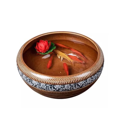 Keramik-Fischtopf, Retro-Blumentopf, Wohnzimmer, Ornamente, Goldfisch, Innenhof, Schildkröte, Glas, Aquarium, Größe M Keramik-Fischtopf, Retro-Blumentopf, Wohnzimmer, Ornamente, Goldfisch, Innenhof, Schildkröte, Glas, Aquarium, Größe M von GELASIGE