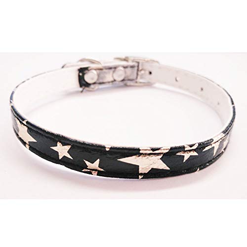 GEN Katzen-Halskette mit schwarzen Sternen, Halskette mit Glöckchen, Katzen-Halskette von GEN