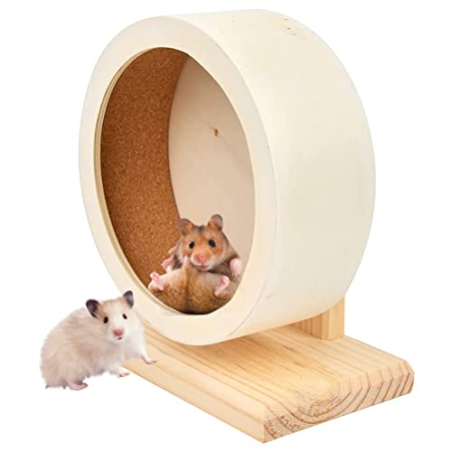 GEMCAM Hamsterrad aus Holz, leises Hamster-Übungsrad, rutschfeste Laufscheibe für syrische Hamster, Rennmäuse, Ratten, Mäuse, Zwerge, kleine Chinchilla (15 cm) von GENCAM