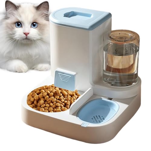 Automatischer Futterautomat für Haustiere, 2-in-1-Futter- und Tränke für Haustiere, Automatisches Gravity-Futter- und Wassernapf-Set für Katzen, 1-Liter-Wasserspender und 2.2-Liter-Futterspender von GENERIC