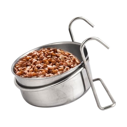 Futterschale für Vogelkäfig, Futter- und Wasserspender, auslaufsicher, aus Edelstahl für Kutschen, Papageien, kleine Vögel | Tablettenhalter von GENERIC
