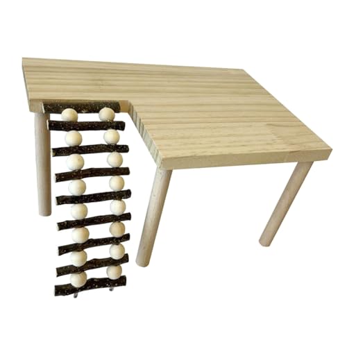 Hamster Kletterplattform aus Holz mit Leiter für kleine Haustiere Schleifen und Springen Spielzeug für Eichhörnchen, Rennmäuse, Chinchillas Hamster Kletterplattform aus Holz mit Leiter für kleine Haustiere Schleifen und Springen Spielzeug für Eichhörnchen, Rennmäuse, Chinchillas von GENGENER