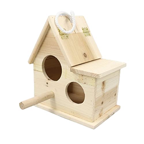 Der Vogelkäfig Vogelträger Nistkasten Holzhaus Vogelzuchtbox Papageienbox passende Box Vogelhaus für die Zucht von Xuanfeng Kanarienvögeln Sittichkäfig von GENHAOSAN