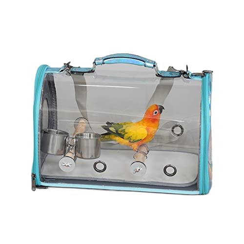 The Birdcage Bird Travel Cage Type Portable Breathable and Transparent Light Pet Bird Travel Cage Bird Barch Cage with Bird Food Cup and Bird Barch Sittich Cage von GENHAOSAN