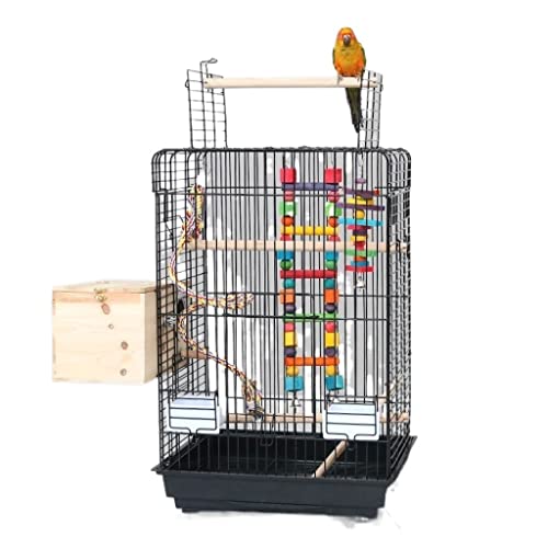 The Birdcage Großer Papageienvogelkäfig Metall Vogelträger Top Abdeckung mit Sitzstange für einfache Nutzung von Futterspendern geeignet für Sittiche Schwarzwind Kanarienvögel Liebesvögel Sittichkäfig The Birdcage Großer Papageienvogelkäfig Metall Vogelträger Top Abdeckung mit Sitzstange für einfache Nutzung von Futterspendern geeignet für Sittiche Schwarzwind Kanarienvögel Liebesvögel Sittichkäfig von GENHAOSAN