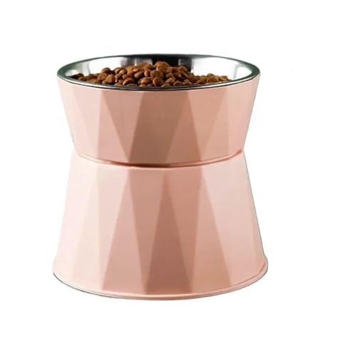 Tierbedarf Katzenfutterschale Hochgezogenes Welpenfutterhaus Trinkschale Edelstahl Katze Wasserfütterung Haustiergeschirr (pink) von GENODA
