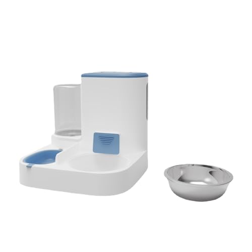 Automatischer Futterspender und Wasserspender Set, Hund Katze Schwerkraft Futter und Wasserspender Set mit Welpennapf, Automatischer Futterspender für Kleine Große Haustiere Große Kapazität (Clear von GERRIT