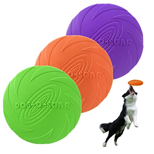 GERRIT 3 Stück schwimmende Hundespielzeuge für Hunde, langlebiges Hundetrainingsspielzeug, Naturgummi, fliegende Untertasse für den Außenbereich, Pool, Wasser, 150 Stück (Größe: L) von GERRIT