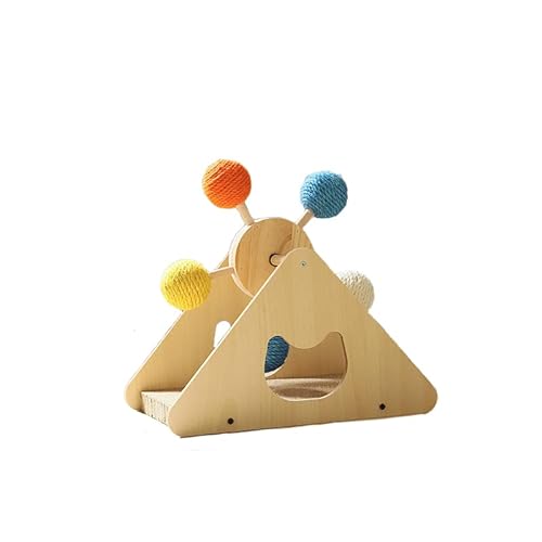 GERRIT Plattenspieler-Katzenballspielzeug, interaktives Kätzchen-Fun-Track-Spielzeug, natürlicher Sisal-Kratzball, Holz-Kratzspielzeug for Katzen und Kätzchen/145 (Color : A1) von GERRIT