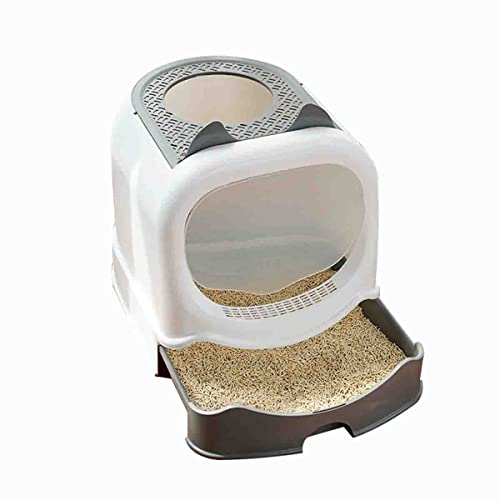 Geschlossene Katzentoilette, ausziehbare Schublade, Katzentoilette mit Deckel, Katzentöpfchen mit Vordertür und Zugang von oben, einfache Reinigung und spritzwassergeschützte Katzentoilette mit Kunsts Geschlossene Katzentoilette, ausziehbare Schublade, Katzentoilette mit Deckel, Katzentöpfchen mit Vordertür und Zugang von oben, einfache Reinigung und spritzwassergeschützte Katzentoilette mit Kunsts von GERRIT