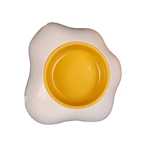 Niedliche Doppel-Futternäpfe for Haustiere, erhöhte Futter- und Wassernäpfe in Eigelbform, umkippsichere, erhöhte Futternäpfe for Hunde und Katzen mit Rutschfester Matte for Hunde, Katzen, kleine und von GERRIT