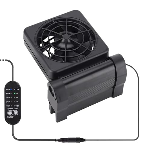 Aquarium Lüfter, Aquarium Kühler, Einstellbare Luftgeschwindigkeit und Timer, leiser Aquarienlüfter für das Aquarium Kühlsystem, Geeignet für bis zu 30cm Süßwasser Salzwasserbecken Aquarium Lüfter, Aquarium Kühler, Einstellbare Luftgeschwindigkeit und Timer, leiser Aquarienlüfter für das Aquarium Kühlsystem, Geeignet für bis zu 30cm Süßwasser Salzwasserbecken von GERUI