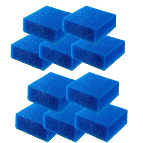 GERUI Aquarium Aktivkohleschwamm, Aquarium Filterschwamm, Bioflow Super, für für Juwel Compact/H/Bioflow 3.0 und für Juwel Bioflow 6.0（Blau） (L-Fine-10pcs) von GERUI