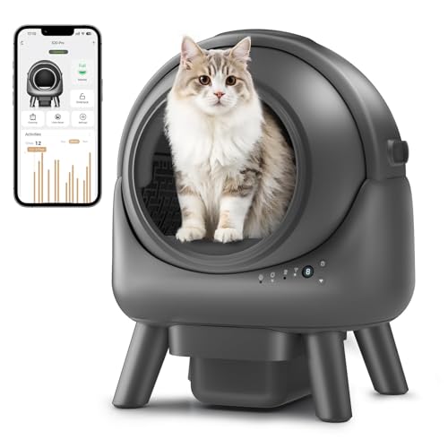 Selbstreinigende Katzentoilette, 77L Automatische Katzentoilette mit Sicherheitsschutz, App-Steuerung für mehrere Katzen, Schwarz Selbstreinigende Katzentoilette, 77L Automatische Katzentoilette mit Sicherheitsschutz, App-Steuerung für mehrere Katzen, Schwarz von GESEILAY