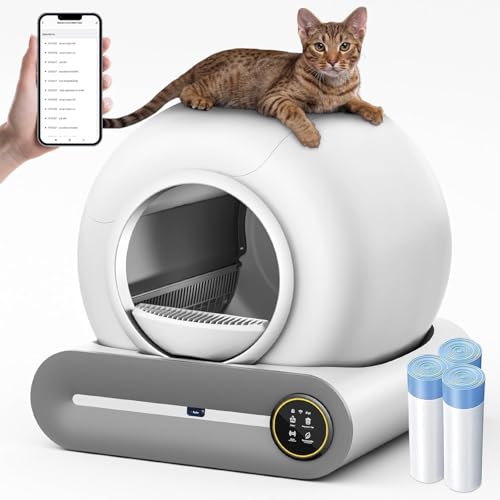 Katzenklo Selbstreinigend Selbstreinigende Katzentoilette XXL Automatische Katzentoilette fur Mehrere Katzen APP Steuerung (Typ A) von GESEILAY