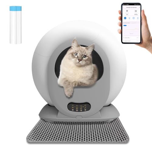 Selbstreinigende Katzentoilette Elektrisch Automatisches Katzenklo mit APP 65L Self Cleaning Litter Box für große Katzen (Type B) von GESEILAY