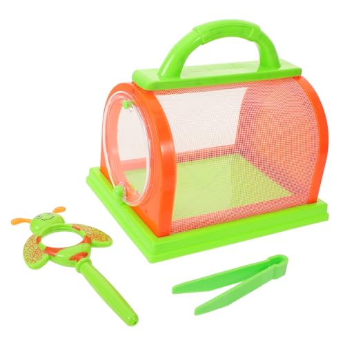 GETAJGHSD 1satz Catcher Cage Für Mädchen Atmungsaktives Insektenbeobachtungsset Mit Orange-grün Käfig Tweezer Cartoon Lupe Für Outdoor- Und Naturerkundungen von GETAJGHSD