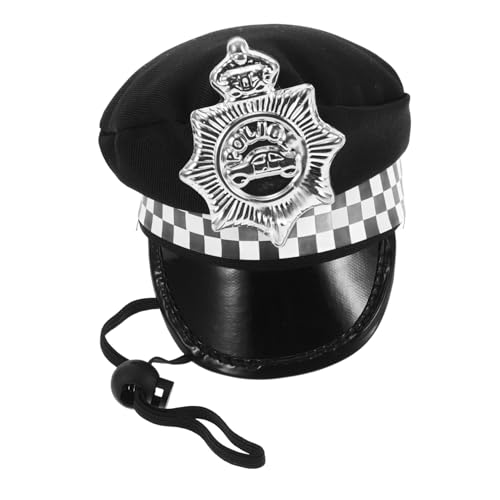 GETAJGHSD Unique Pet Police Costume Hat Für Hunde Und Katzen Verstellbare Niedliche Mütze Für Haustiere Für Partys Und Halloween Dekorativer Kopfschmuck Für Kleine Tiere von GETAJGHSD