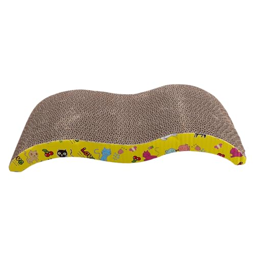 GETAJGHSD Wellhaltiges Katzen kratzbrett aus Robustem Wellpappe mit Kratzfestem Design Leicht und Dekorativ für Boden Balkon Fensterbank Fördert Krallenpflege und Stressabbau bei Katzen und von GETAJGHSD