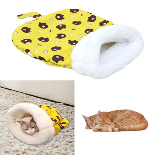 GETBSTOOP Katzenschlafsack, Winter-Haustierschlafsack, halbgeschlossener Schlafsack for Katzen, weiche und Bequeme Katzenbetthöhle, gemütliche Hundekatzenbetten, niedliche Haustierhöhle, Plü GETBSTOOP Katzenschlafsack, Winter-Haustierschlafsack, halbgeschlossener Schlafsack for Katzen, weiche und Bequeme Katzenbetthöhle, gemütliche Hundekatzenbetten, niedliche Haustierhöhle, Plü von GETBSTOOP