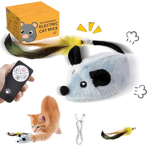 GETBSTOOP Magic Maus Katze Katzenspielzeug Elektrisch Spielmaus Mit Federschwanz Katzenspielzeug Plüsch Interaktives Spielzeug for Katzen Ferngesteuerte Maus for Katzen GETBSTOOP Magic Maus Katze Katzenspielzeug Elektrisch Spielmaus Mit Federschwanz Katzenspielzeug Plüsch Interaktives Spielzeug for Katzen Ferngesteuerte Maus for Katzen von GETBSTOOP