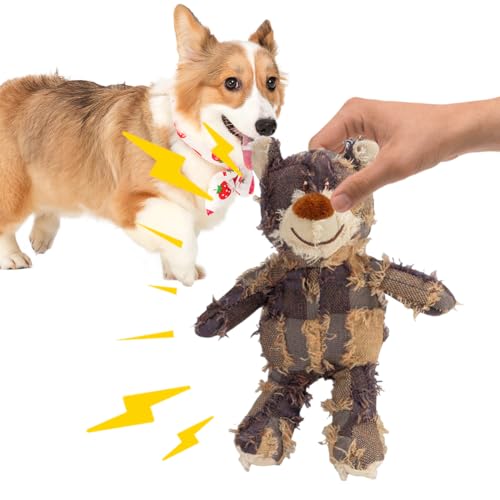 GETBSTOOP Unzerbrechliches Bärenhundespielzeug, Indestructible Robustes Bärenhundespielzeug, unzerstörbarer Bär, Hundebegleiter for Starke Kauer, Plüsch Quietschspielzeug, Interaktive Kauspielzeuge GETBSTOOP Unzerbrechliches Bärenhundespielzeug, Indestructible Robustes Bärenhundespielzeug, unzerstörbarer Bär, Hundebegleiter for Starke Kauer, Plüsch Quietschspielzeug, Interaktive Kauspielzeuge von GETBSTOOP
