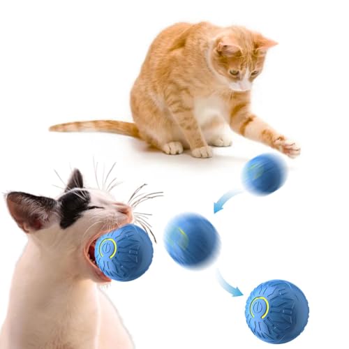 GETBSTOOP Vibrierender Hundeball Interaktives Haustier-Spielzeug, Automatischer Rollball Beweglicher Hundeball mit LED-Blitzlicht, Waschbares Langlebiges Elektronisches Hundespielzeug von GETBSTOOP