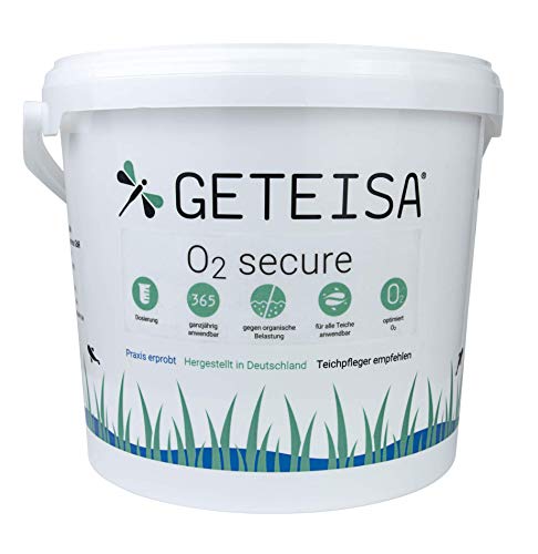 GETEISA O2 Secure 5 kg - Effektive Sauerstoffanreicherung für Teiche, Gartenteiche und Schwimmteiche, Fördert Mikroorganismen, Abbau von Schadstoffen, Ganzjährige Teichpflege, Made in Germany von GETEISA