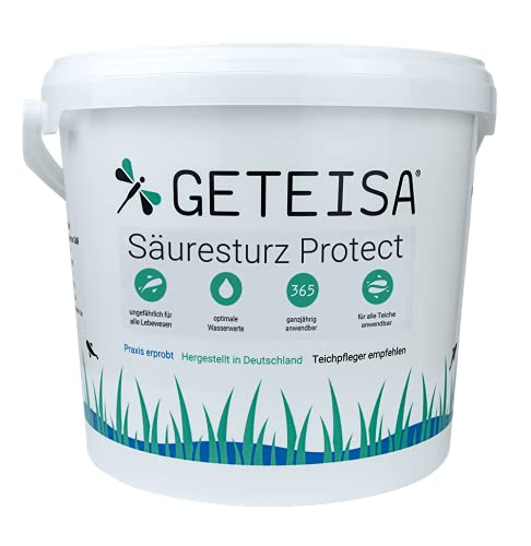 GETEISA Säureschutz Protect 5 kg - Natürlicher Schutz vor Säuresturz im Teich, Reguliert pH-Wert und Karbonhärte, Molluskenschrot, Ganzjähriger Einsatz, Praktisch in Filterbeutel von GETEISA