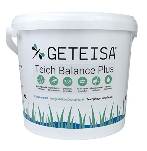 GETEISA Teichbalance Plus 10 kg - Fortschrittlicher Teichreiniger für Fadenalgenbekämpfung & Schlammabbau, Natürliche Inhaltsstoffe, Stabilisiert Wasserwerte, Umweltschonend, Ganzjährig Einsetzbar von GETEISA