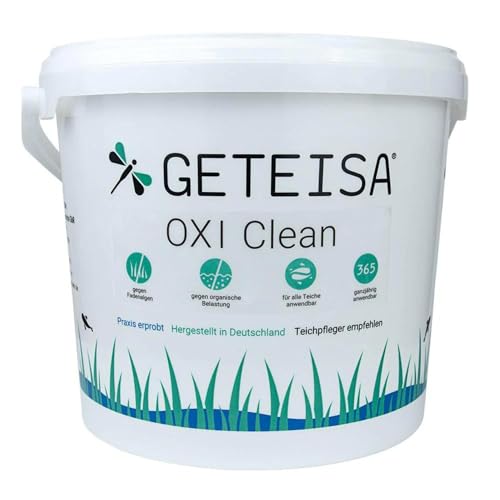 GETEISA OXI Clean 10kg - Effektiver Algen- und Sedimententferner mit Sauerstofftechnologie, Fördert Teichklarheit, Sauerstoffregulierung, Made in Germany von GETEISA